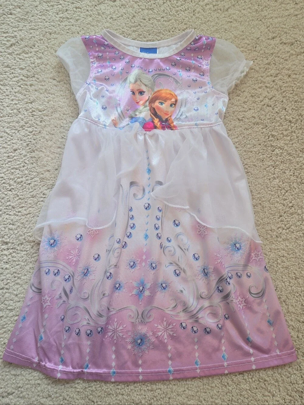Lot Of 3 Disney Frozen & Belle Nightgown/Dress Up Dresses - Picture 4 of 7
